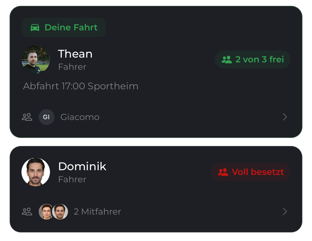 Organisierte Fahrgemeinschaften